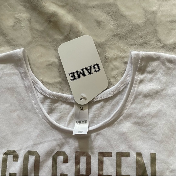 NWT Michigan State Spartans Go Green Go White White Raw Hem Crop Tank Top Medium - Picture 5 of 10